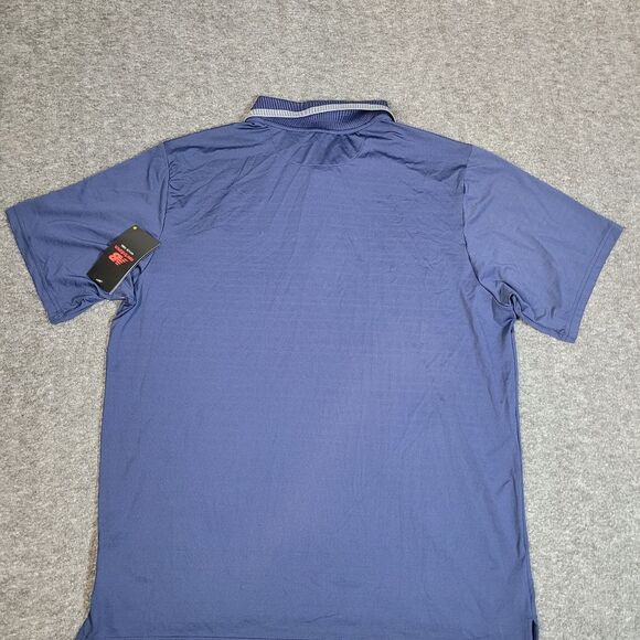 New Balance Dallas Rattlers Mens Golf Polo Shirt Size L Blue Navy Sort Sleeve - Picture 2 of 10